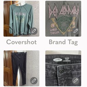 🎶Def Leppard Graphic Sweatshirt sz3X+ Old Navy, rockstar skinny high-rise 16